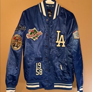 ro Standard Los Angeles Dodgers Satin Men's Blue Varsity Jacket
